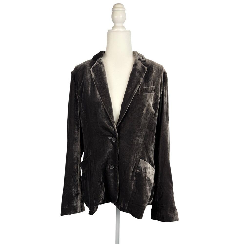 SUNDANCE Ravell Velvet Blazer Jacket Womens Gray 10 Silk Blend Party Date Event